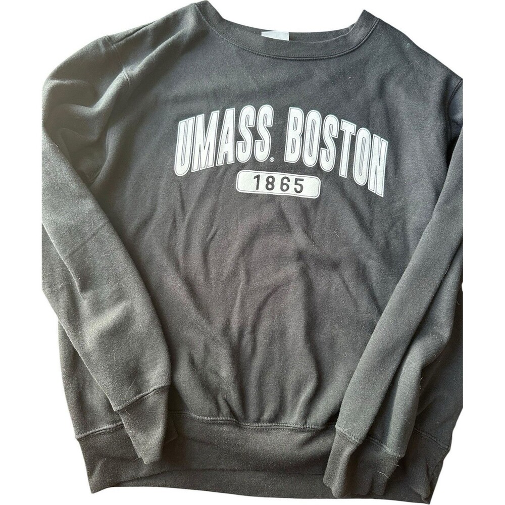 Campus UNiTED UMass Boston 1865 Black Crewneck Sweatshirt, Men's M